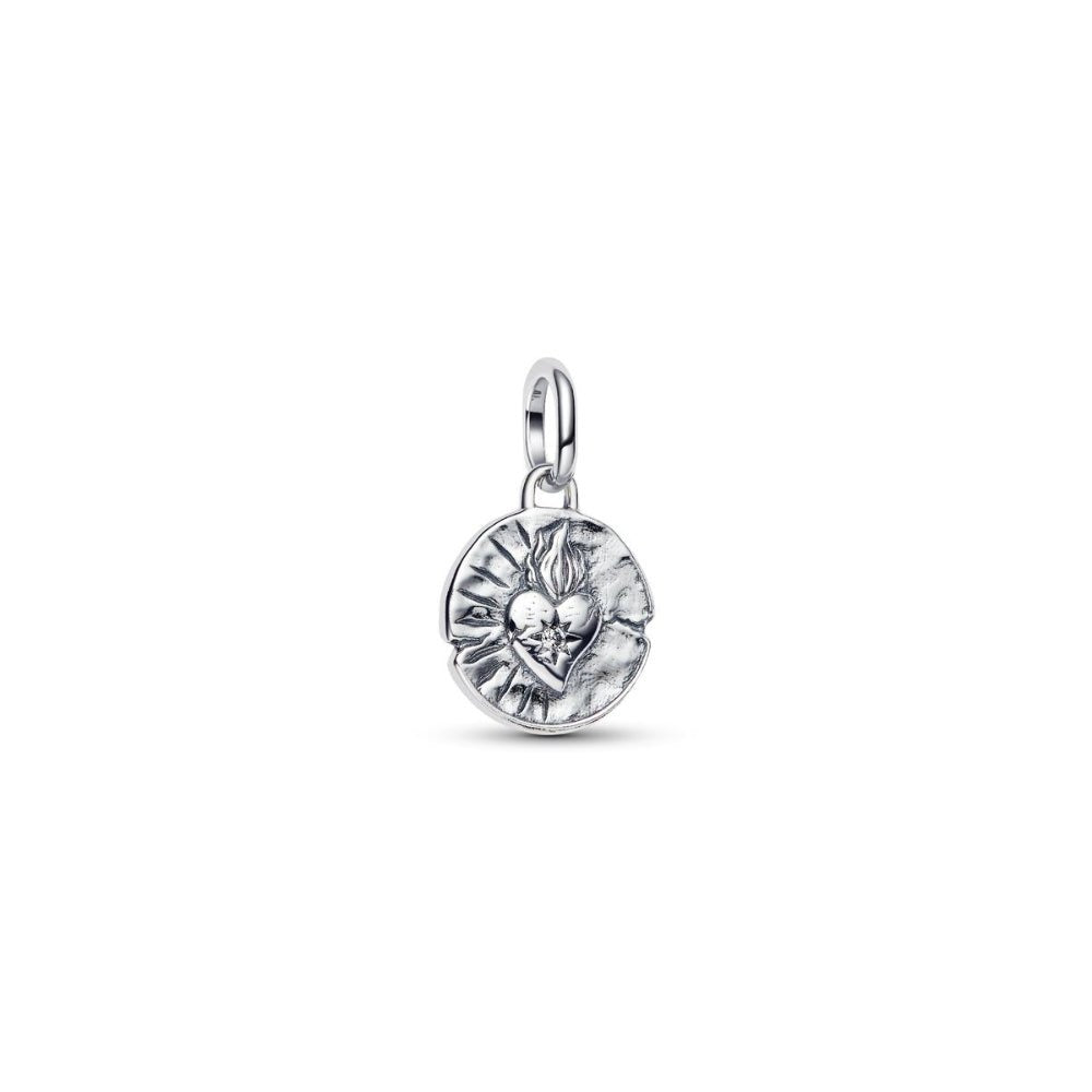 Medallion Heart Dangle Charm S925 Sterling Silver