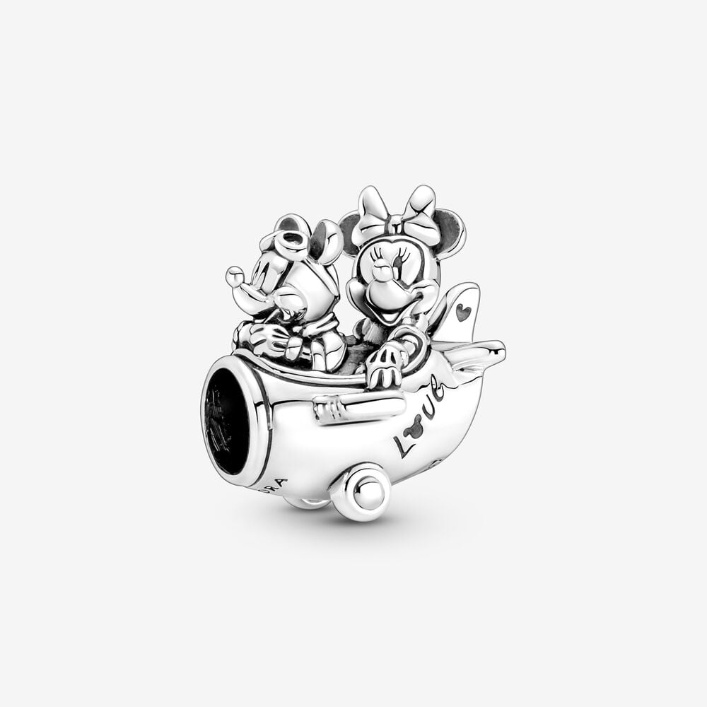 Disney Mickey Minnie Airplane Charm S925 Sterling Silver