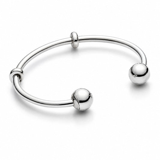 S925 Sterling Silver Open Charm Bangle