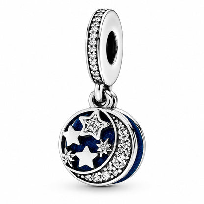 Moon & Blue Sky Dangle Charm S925 Sterling Silver