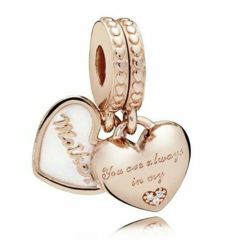 Rose Gold Mother Daughter Duo Dangle Charms S925 Sterling Silver