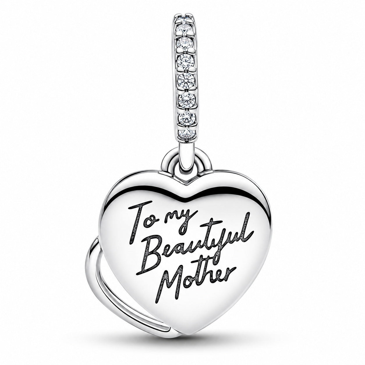 Mother Double Dangle Charm S925 Sterling Silver