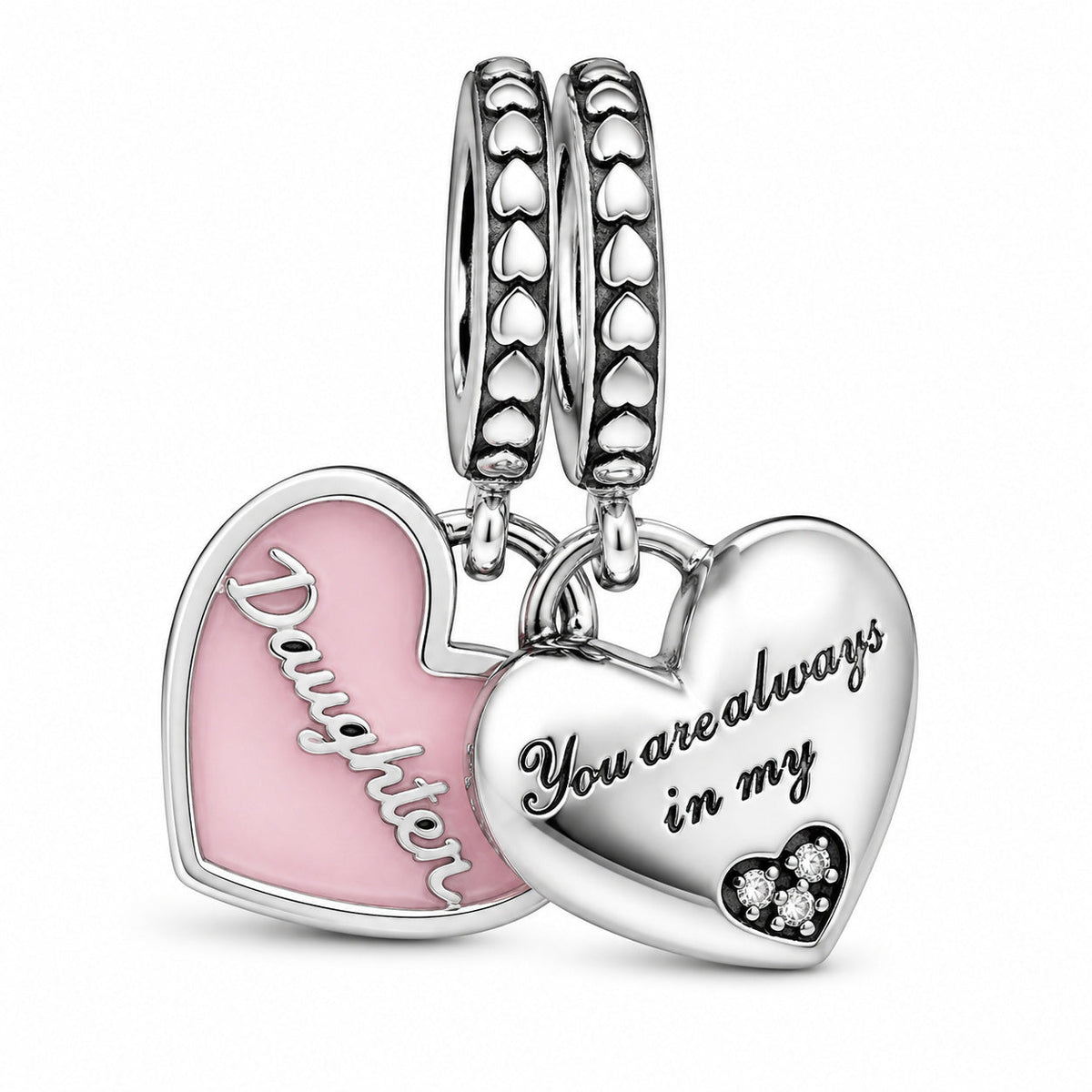 Mother Daughter Duo Dangle Charms  S925 Sterling Silver