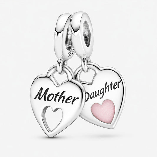 Mother Daughter Split Dangle Charm S925 Compatible Sterling Silver Charm