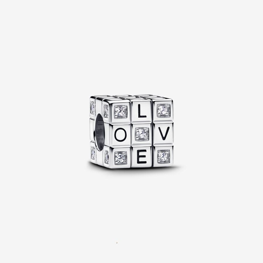 Moveable Toy Cube Charm S925 Sterling Silver