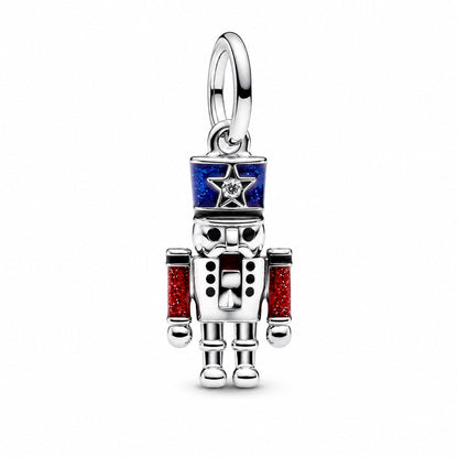 Moveable Nutcracker Dangle Charm  S925 Sterling Silver