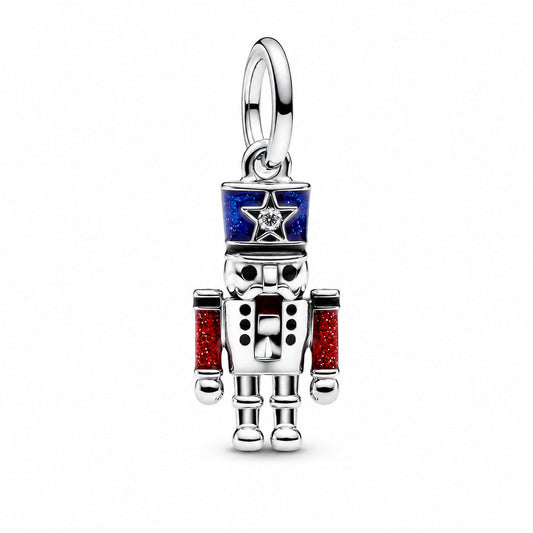 Moveable Nutcracker Dangle Charm  S925 Sterling Silver