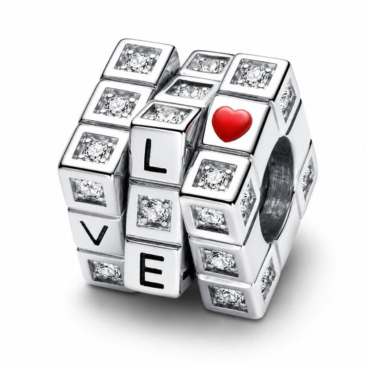 Moveable Toy Cube Charm S925 Sterling Silver