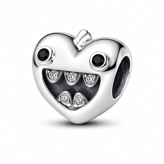 Mum's Little Monsters Heart Charm  S925 Sterling Silver