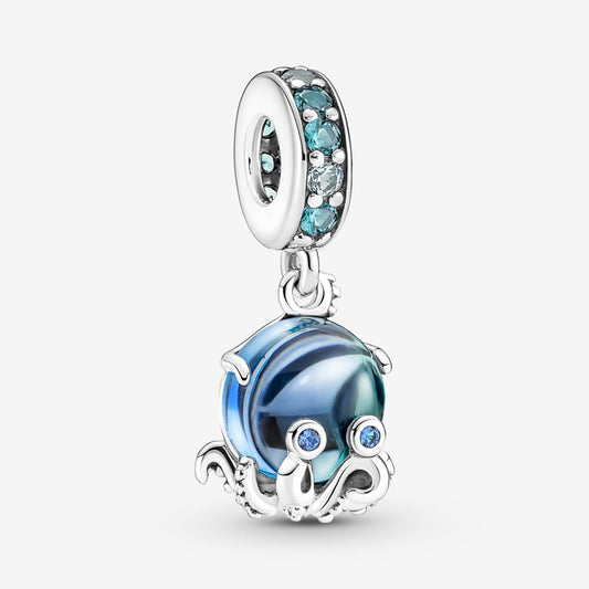 Murano Glass Cute Octopus Dangle?harm S925 Sterling Silver