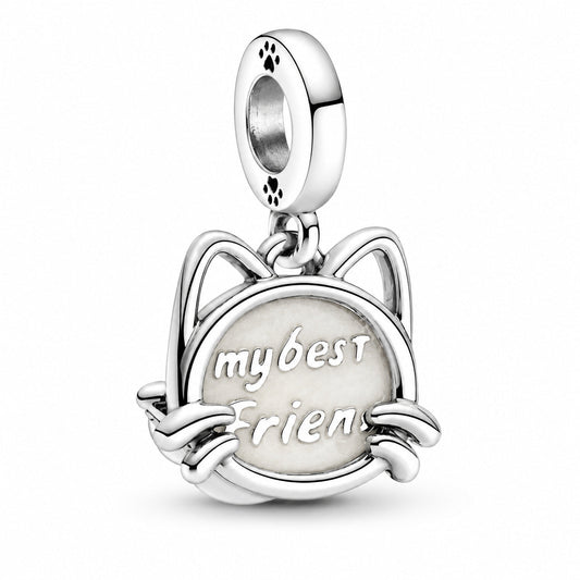 My Best Friend Cat Dangle Charm S925 Sterling Silver