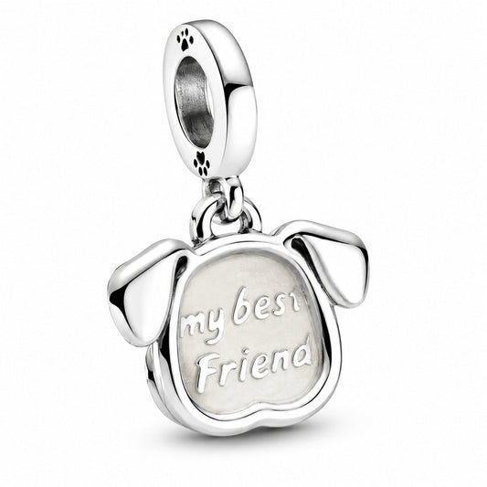 My Best Friend Dog Dangle Charm  S925 Sterling Silver