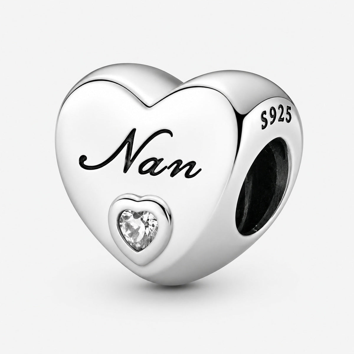 Nan Heart Charm S925 Sterling Silver