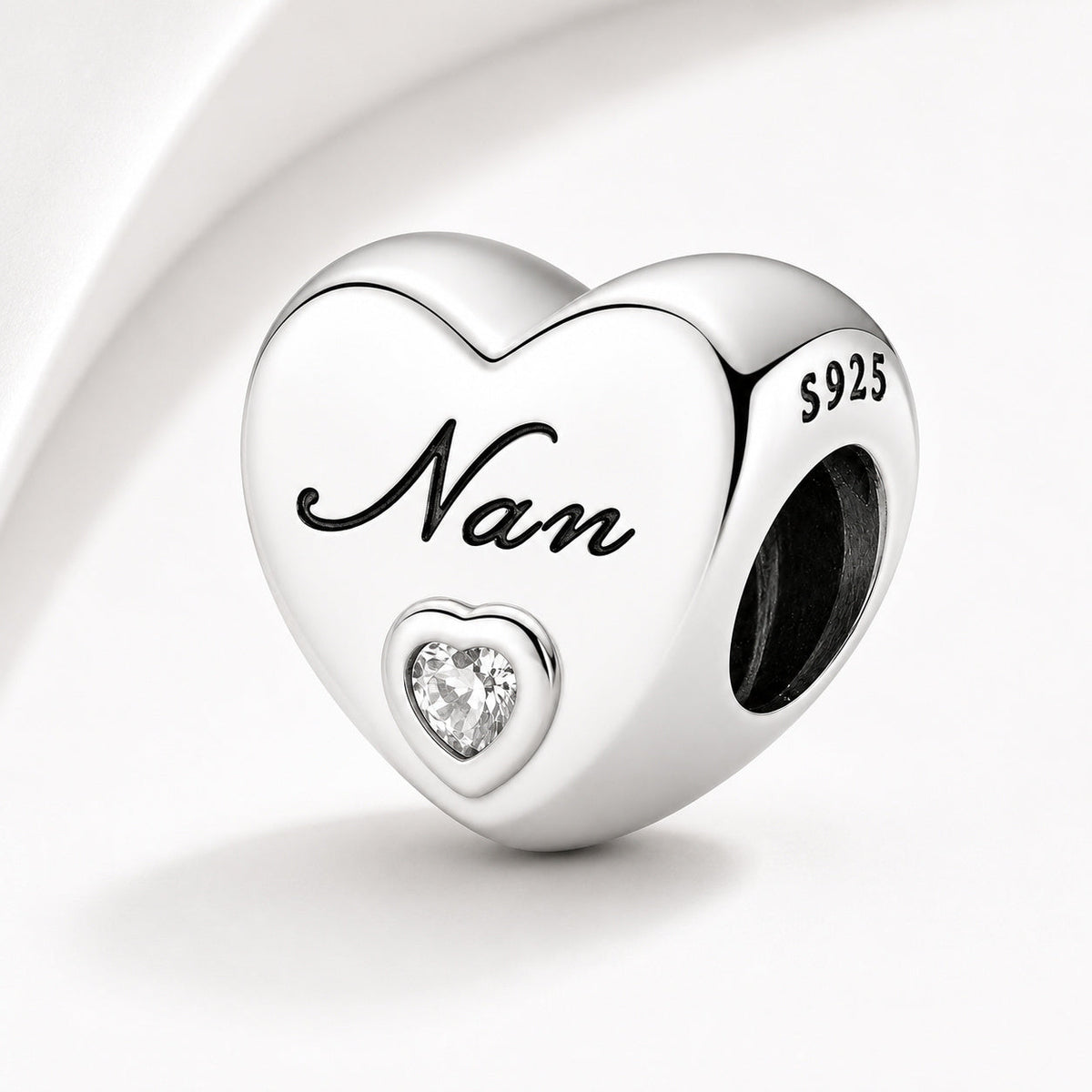 Family Hearts Bracelet Charm  S925 Sterling Silver