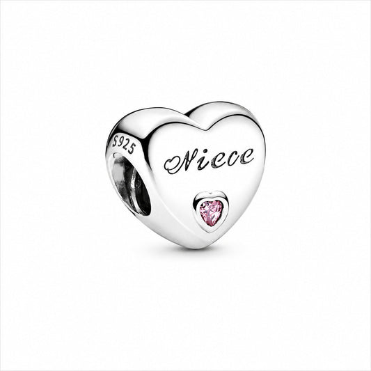 Niece Heart Charm S925 Sterling Silver