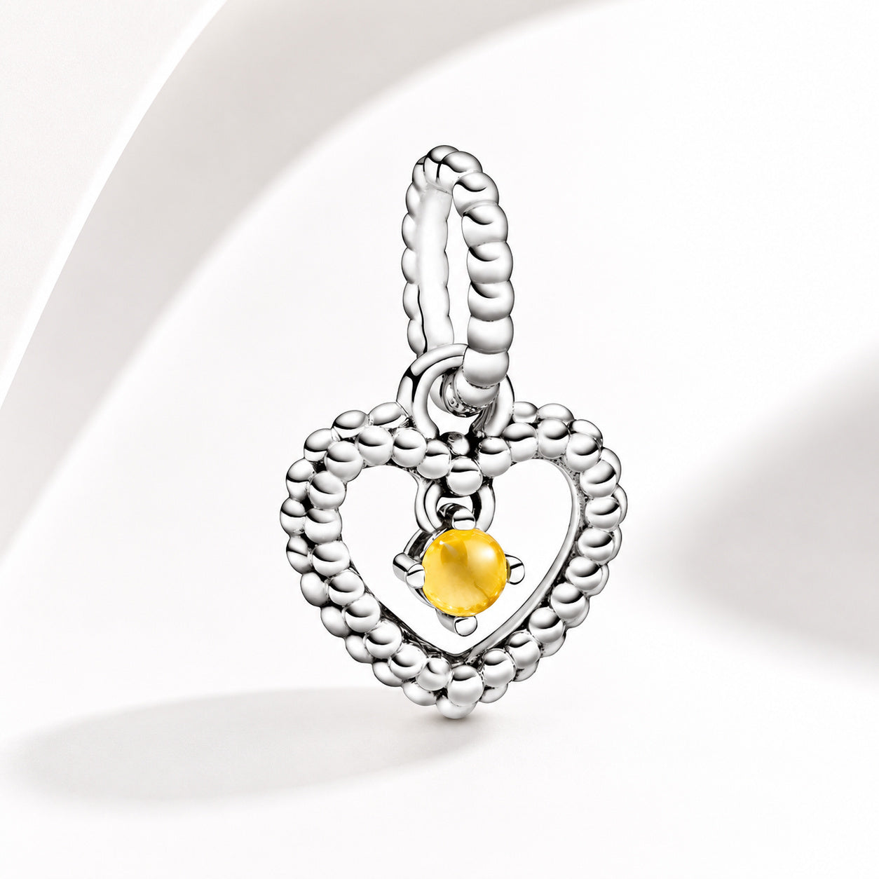 Birthstone Heart Months Dangle Silver Charm S925 Sterling Silver Charms Collection
