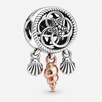 Ocean Sea Life Seashell Dreamcatcher Charm  S925 Sterling Silver