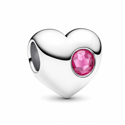 Birthstone Hearts Bracelet Charm S925 Sterling Silver