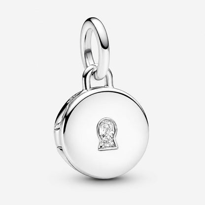 Openable & Engravable Love Locket Dangle Charm S925 Sterling Silver