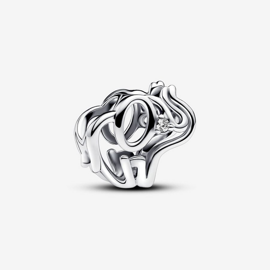 Openwork Elephant Charm Hallmarked S925 Sterling Silver