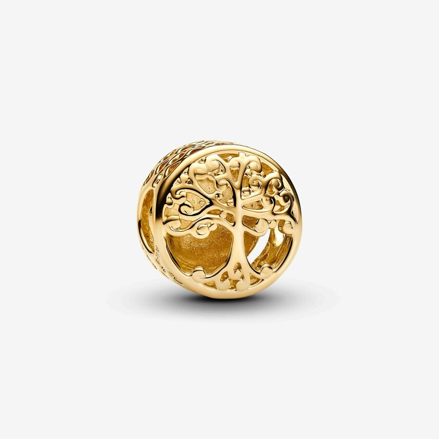 Openwork Family Roots Charm S925 Sterling Silver