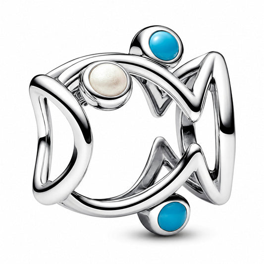 Openwork Fish Charm  S925 Sterling Silver