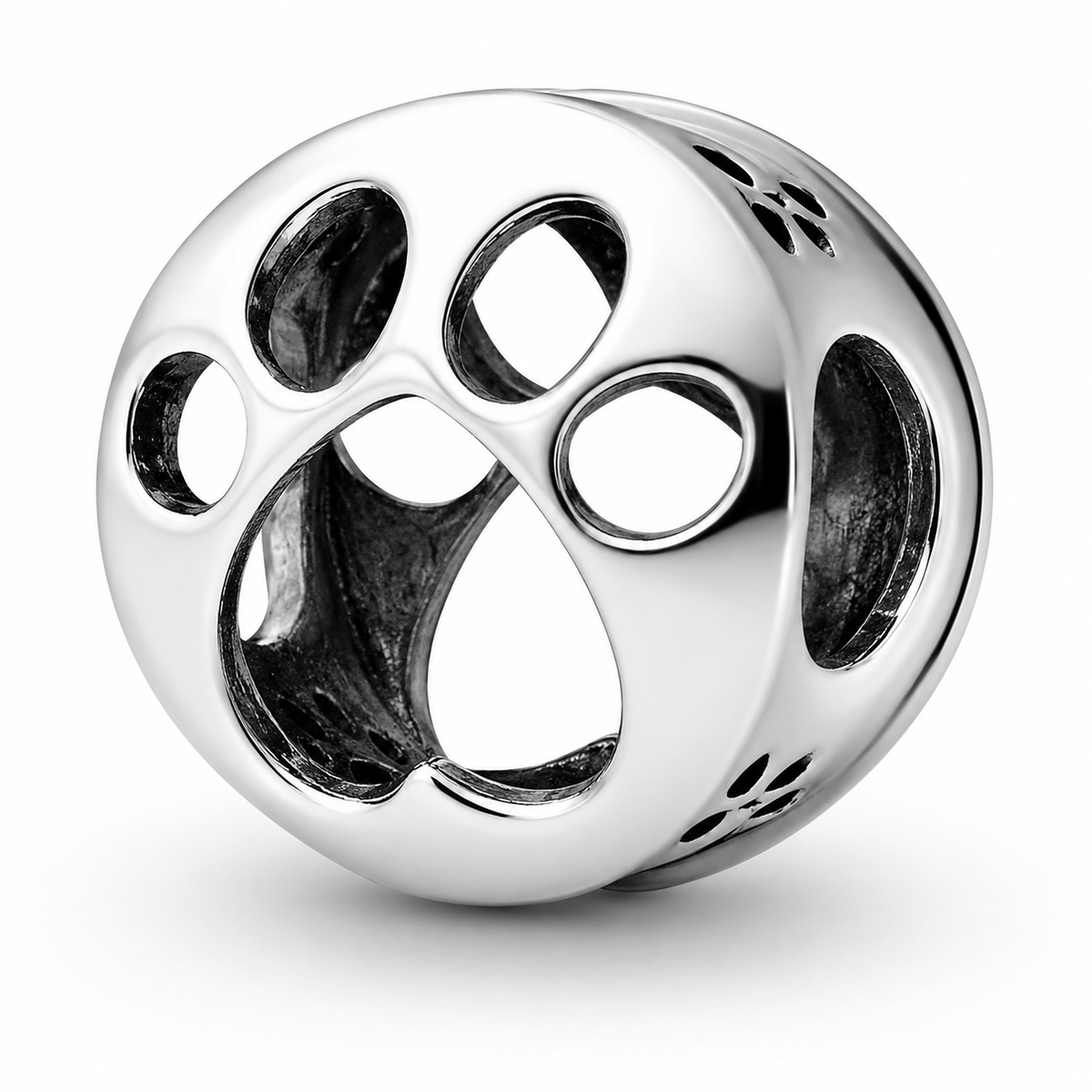 Openwork Paw Print Charm  S925 Sterling Silver