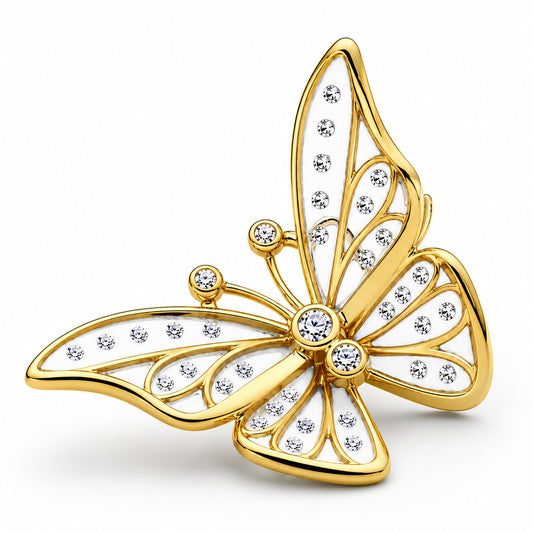 Oversized Butterfly Openwork Charm Charm S925 Sterling Silver