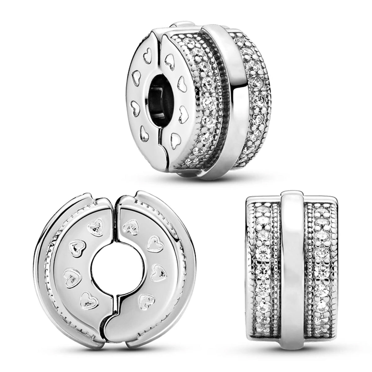 Sparkling Pav?Lines & Logo Charm S925 Compatible Sterling Silver Charm