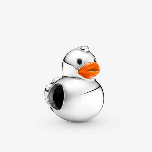 Polished Rubber Duck Charm S925 Sterling Silver
