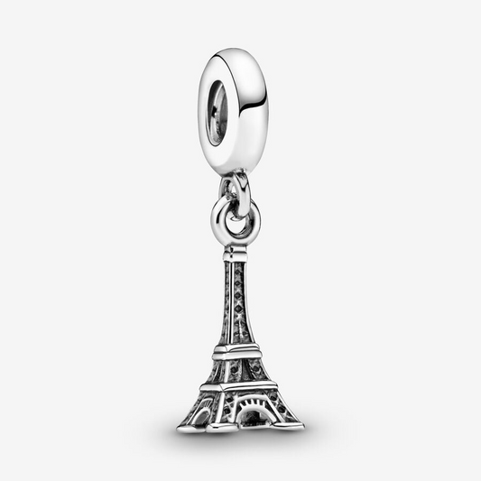 Paris Eiffel Tower Dangle Charm Hallmarked S925 Sterling Silver