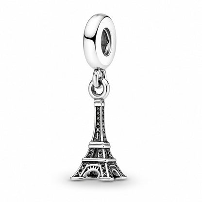 Paris Eiffel Tower Dangle Charm S925 Sterling Silver