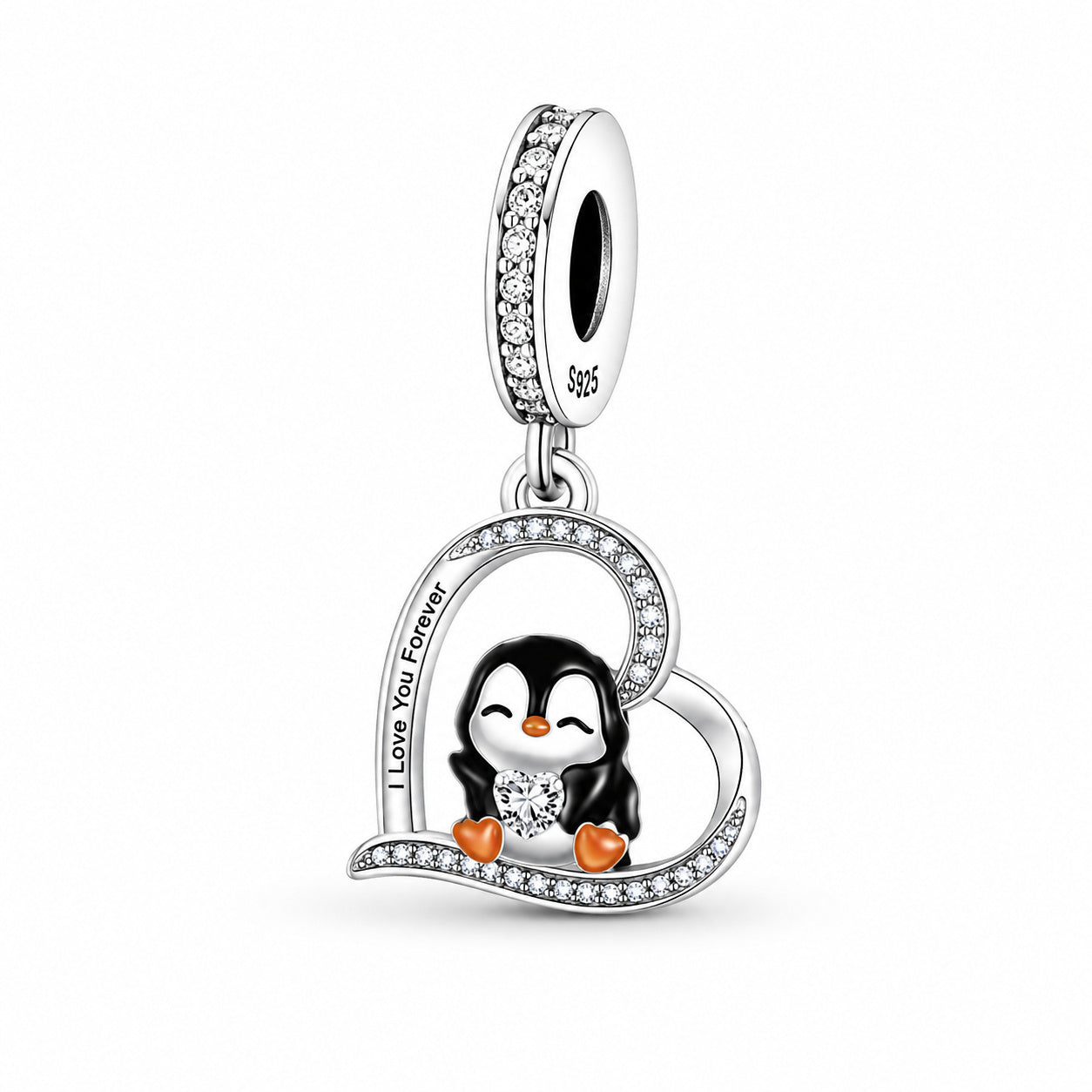 Cute Penguin Charm S925 Sterling Silver
