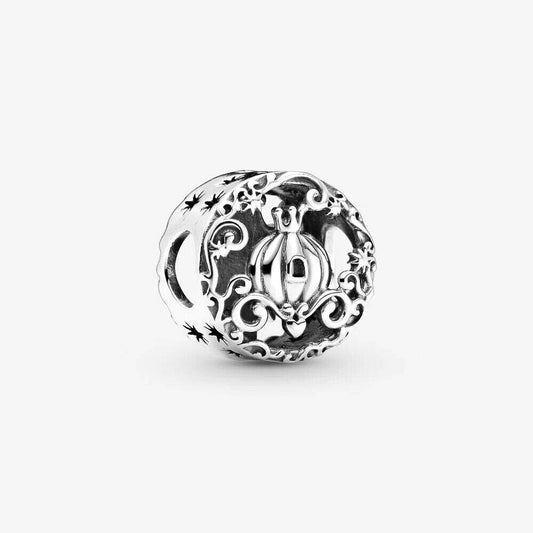 Disney Cinderella Midnight Pumpkin Charm Hallmarked S925 Sterling Silver