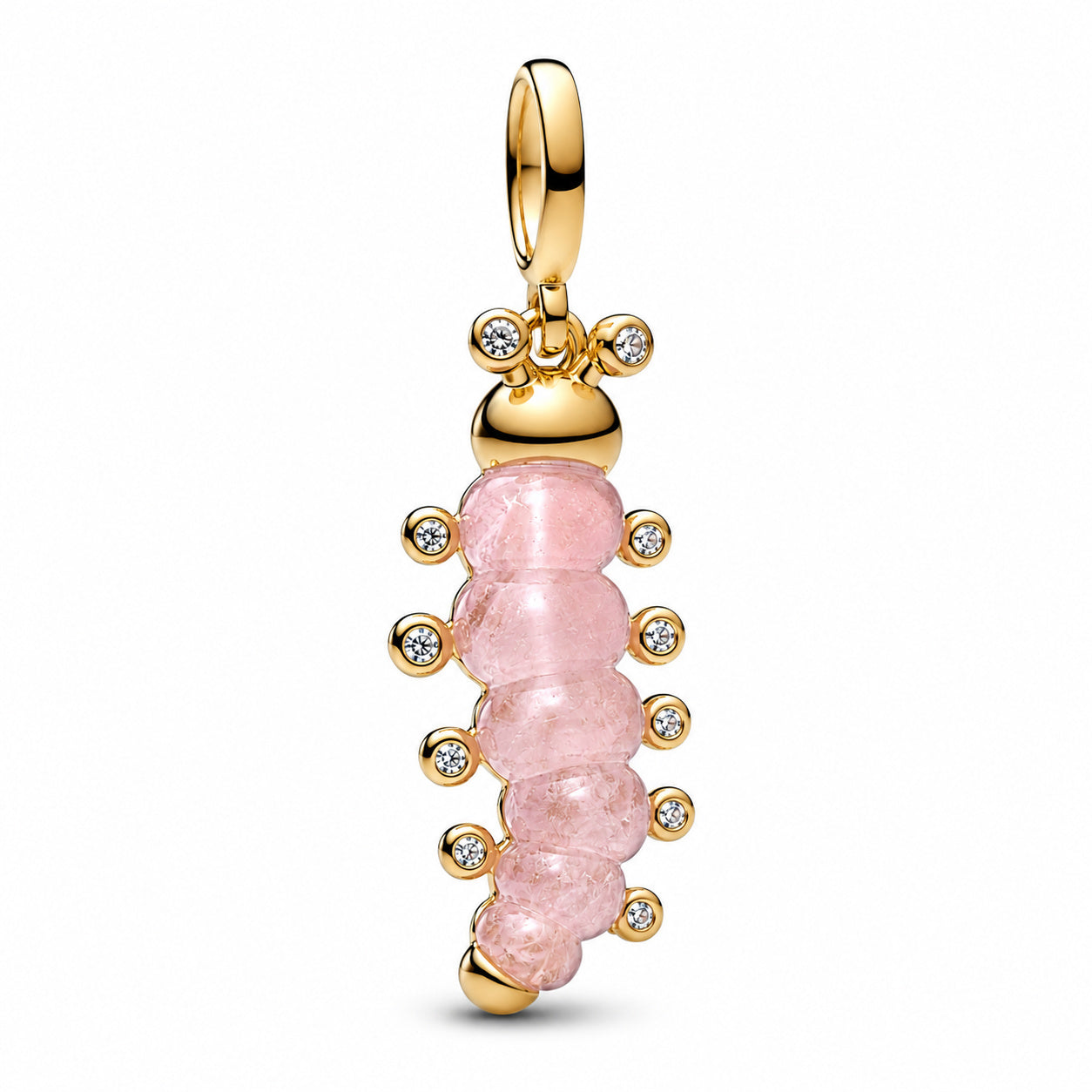 Pink Caterpillar Charm Charm S925 Sterling Silver