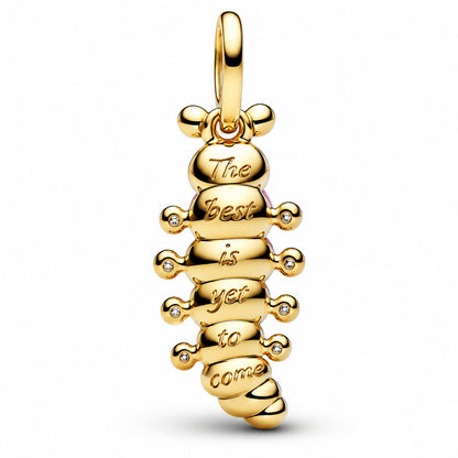 Pink Caterpillar Charm Charm  S925 Sterling Silver