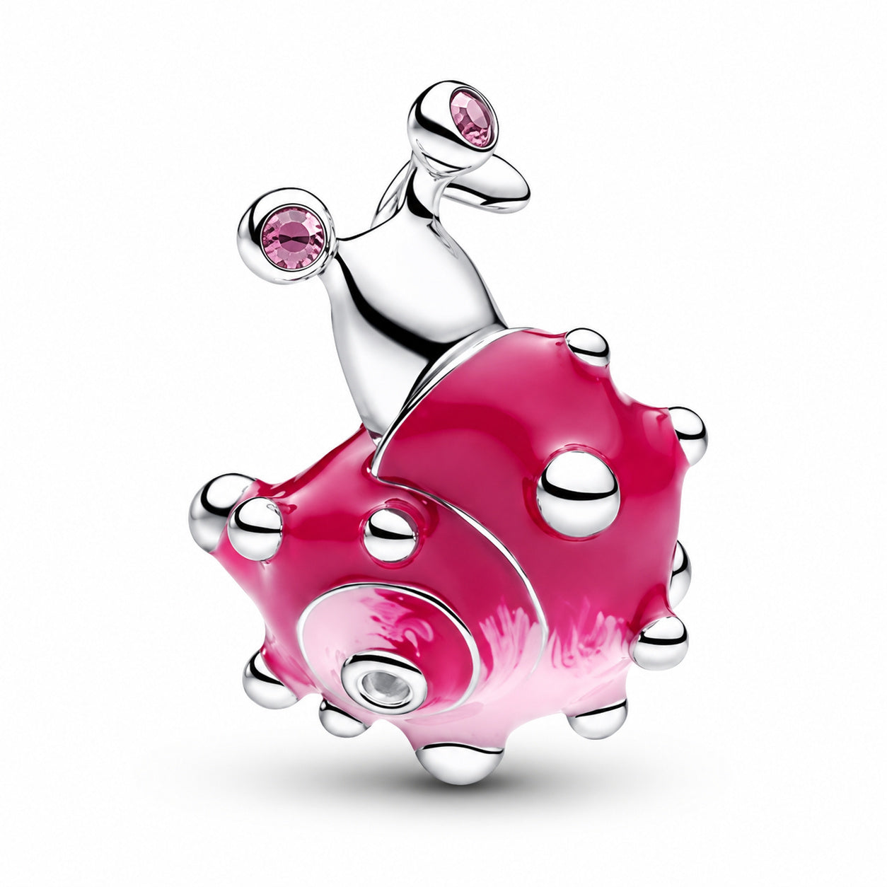 Pink Snail Charm S925 Sterling Silver
