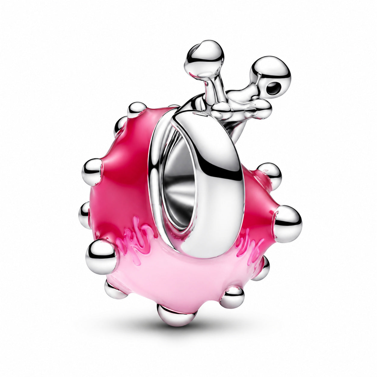 Pink Snail Charm S925 Sterling Silver