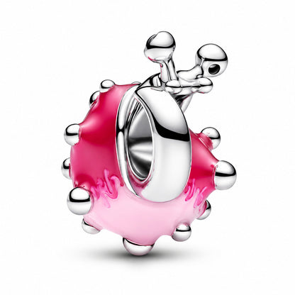 Pink Snail Charm  S925 Sterling Silver