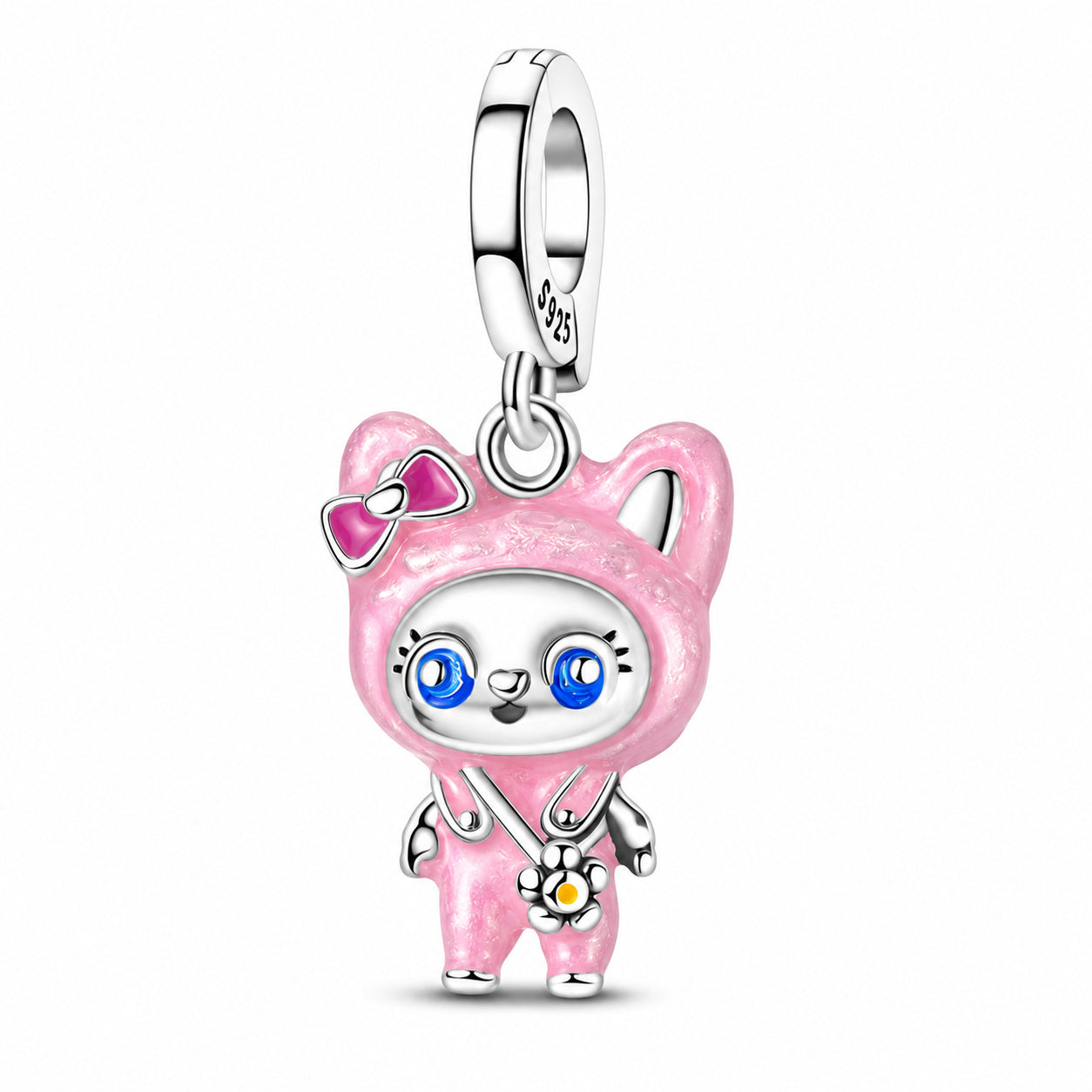 Pink Labubu Pendant Charm S925 Sterling Silver