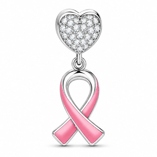 Pink Ribbon Awareness Charm  S925 Sterling Silver