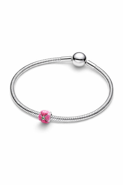 Pink Tulip Charm S925 Sterling Silver