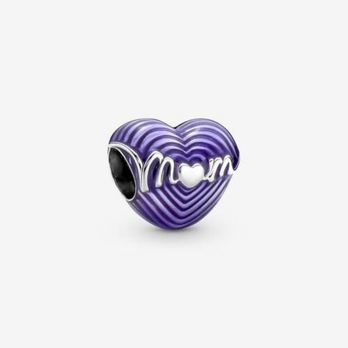 Radiating Love Mom Heart Charm S925 Sterling Silver