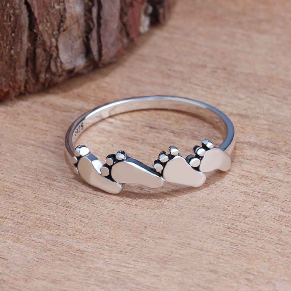 Baby child feet Sterling Silver Ring
