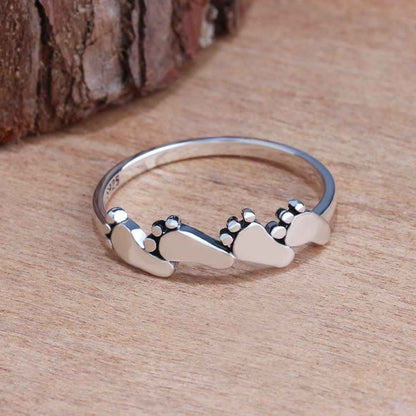 Baby child feet Sterling Silver Ring