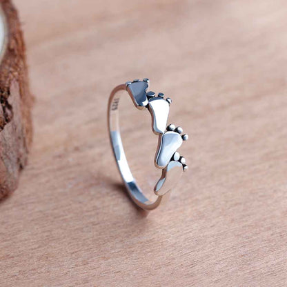 Baby child feet Sterling Silver Ring