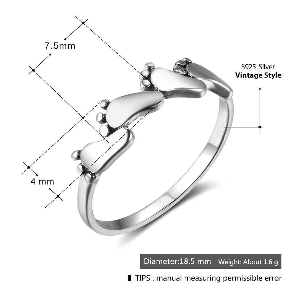 Baby child feet Sterling Silver Ring