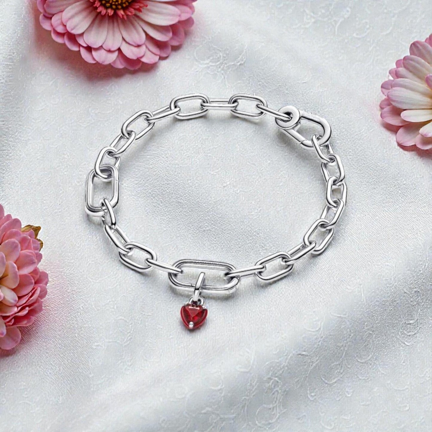 Red Chakra Heart Mini Dangle Charm S925 Sterling Silver