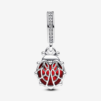 Red Ladybird Dangle Charm S925 Sterling Silver