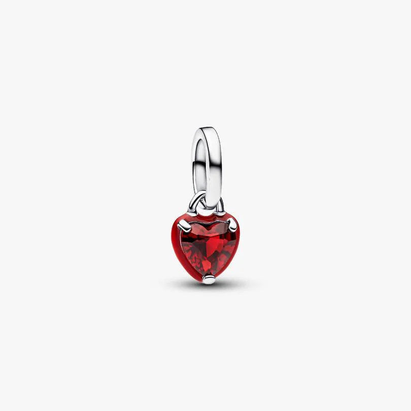Red Chakra Heart Mini Dangle Charm S925 Sterling Silver